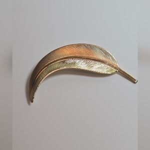 Gold Feather Brooch